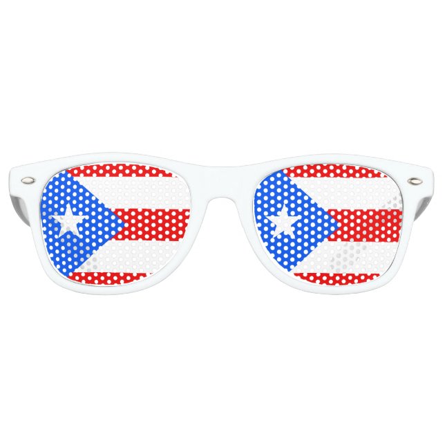 Puerto Rico Flag Retro Sunglasses (Front)