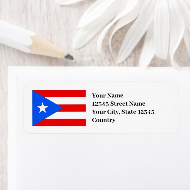 Puerto Rico flag return address labels (Insitu)