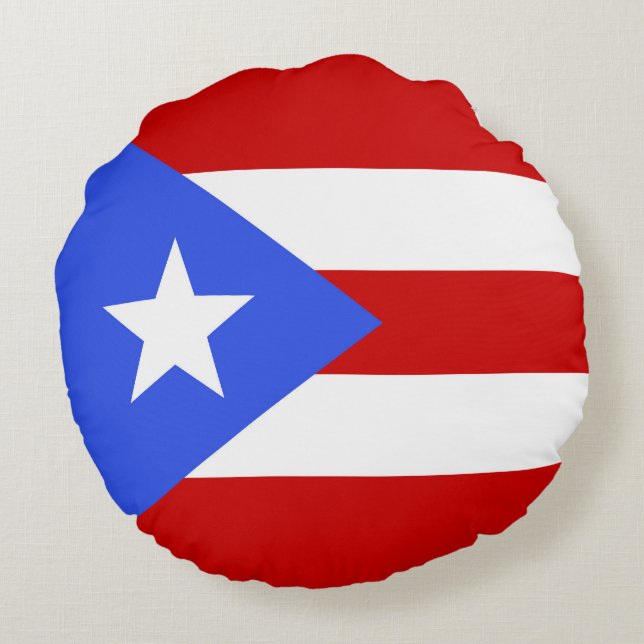 Puerto Rico flag Round Pillow (Back)