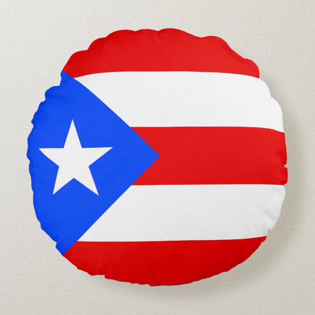 Puerto Rico Flag Round Pillow (Front)