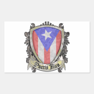 Puerto Rico Flag - Shield Crest Sticker