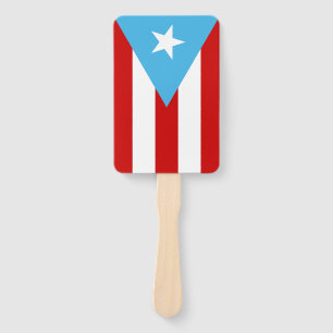 Puerto Rico Flag Sky Blue Hand Fan