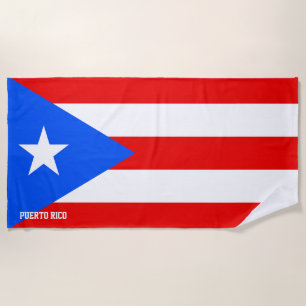 Puerto Rico Flag Splendid Patriotic Beach Towel