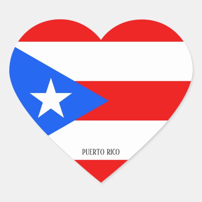 Puerto Rico Flag Splendid Patriotic Heart Sticker (Front)