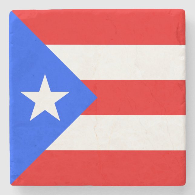 Puerto Rico Flag Stone Coaster (Front)