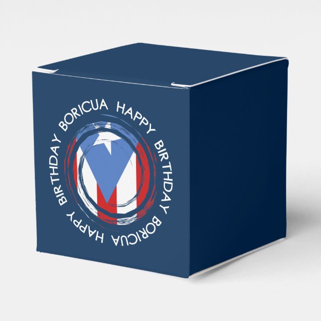 Puerto Rico : Flag Theme: Birthday Boricua Favor Box (Front Side)