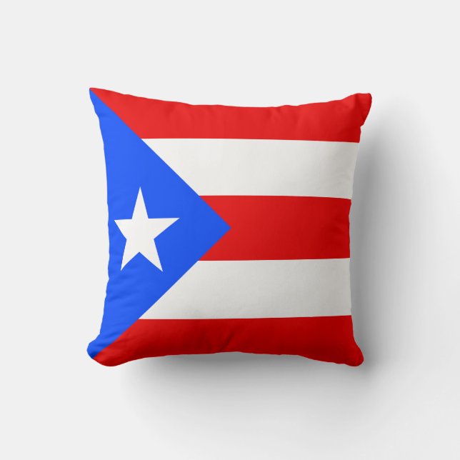 Puerto Rico Flag Throw Pillow (Front)