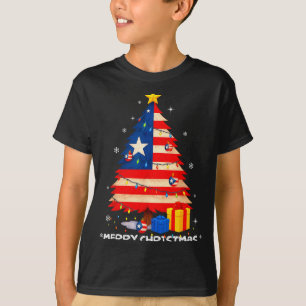 Puerto Rico Flag Tree Lights Christmas Pajamas -co T-Shirt
