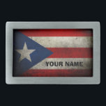 Puerto Rico Flag Vintage Custom Belt Buckle<br><div class="desc">This vintage artwork features the puerto rican flag. Customize this product to your specific needs. Great gift idea for every Boricua and Puerto Rico fan.</div>