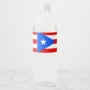 Puerto Rico Flag Water Bottle Label