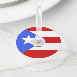 Puerto Rico flag Wine Glass Tag
