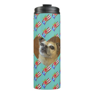 Puerto Rico flag with flor de maga Thermal Tumbler