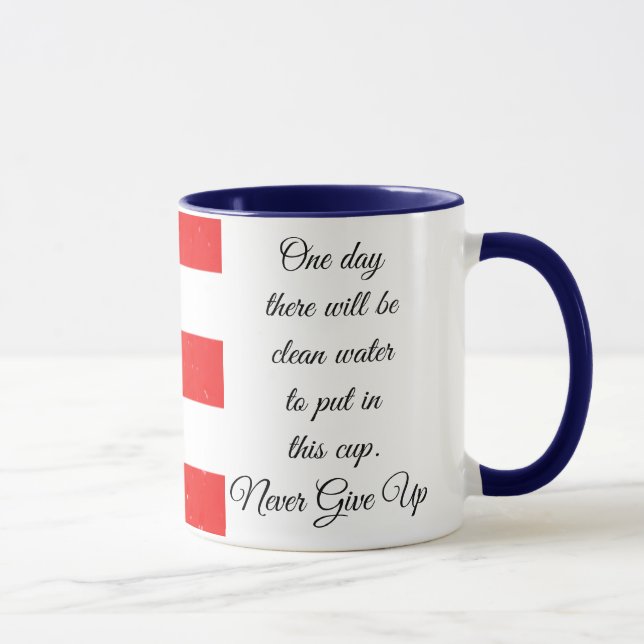 Puerto Rico Flag with Raindrops, One Day Quote Mug (Right)