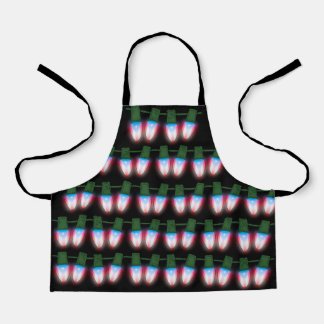 Puerto Rico Flag Xmas Lights  Apron