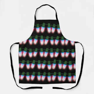 Puerto Rico Flag Xmas Lights  Apron