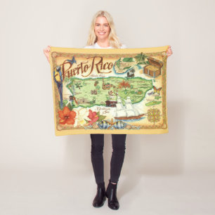 Puerto Rico Fleece Blanket