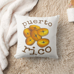 Puerto Rico Fried Plantains Tostones Food Cuisine Throw Pillow
