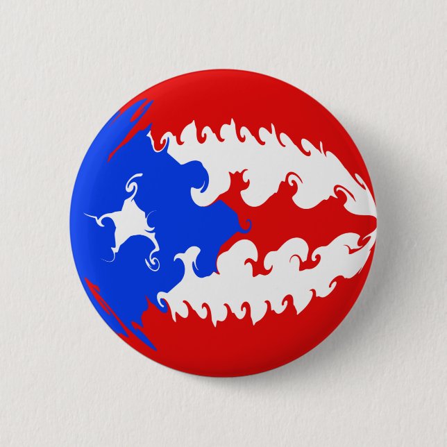 Puerto Rico Gnarly Flag 2 Inch Round Button (Front)