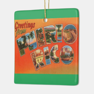 Puerto Rico Greeting Ceramic Ornament