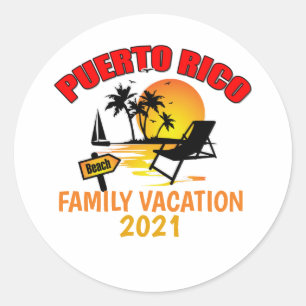 Puerto Rico Group Matching Summer Vacation Custom Classic Round Sticker