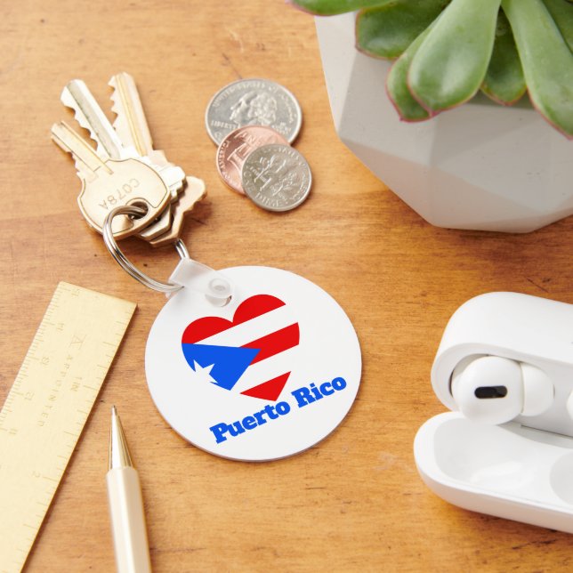 Puerto Rico Heart Flag  Keychain (Desk)