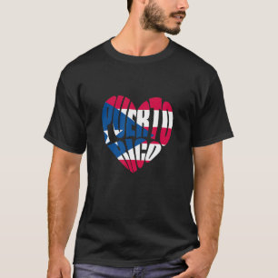 Puerto Rico Heart Flag Puerto Rican Boriquen Herit T-Shirt