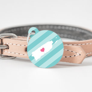 Puerto Rico Heart Pet Tag