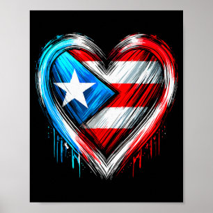 Puerto Rico Heart Puerto Rican Flag  Poster