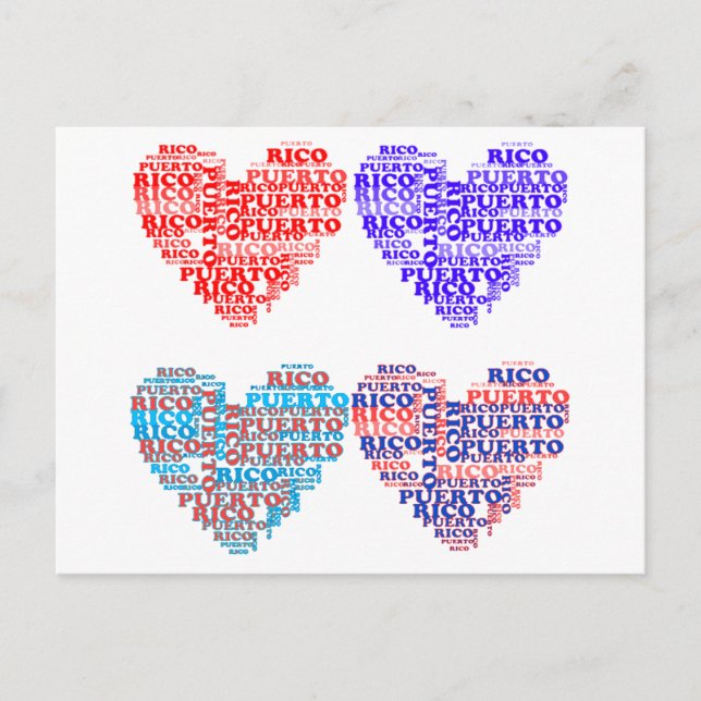 Puerto Rico Hearts Products Postcard (Front)