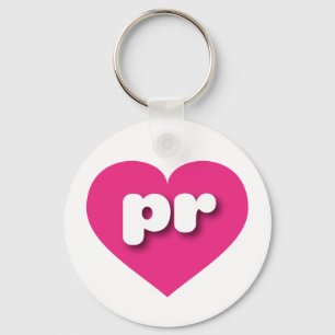 Puerto Rico hot pink heart - I love pr Keychain