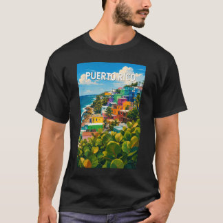 Puerto Rico Illustration Travel Art Vintage T-Shirt