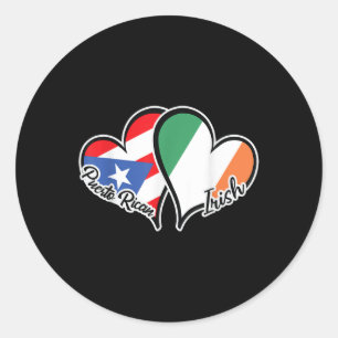 Puerto Rico Ireland Flag Half Puerto Rican Half Ir Classic Round Sticker