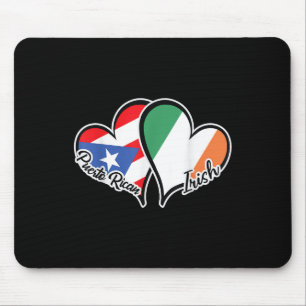 Puerto Rico Ireland Flag Half Puerto Rican Half Ir Mouse Pad