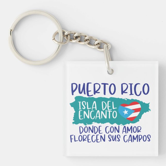Puerto Rico Isla del Encanto Keychain (Front)