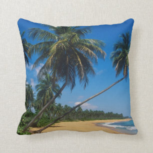 Puerto Rico, Isla Verde, palm trees Throw Pillow