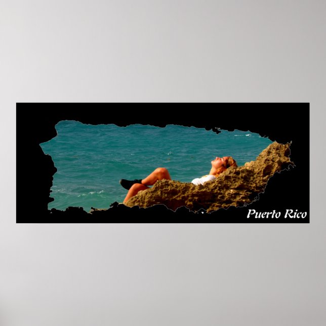 Puerto Rico Island Map Relaxing Poster (Front)