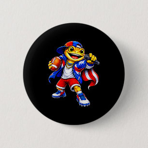 Puerto rico kids girl flag music coqui frog funny 2 inch round button