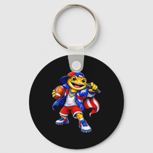 Puerto rico kids girl flag music coqui frog funny keychain