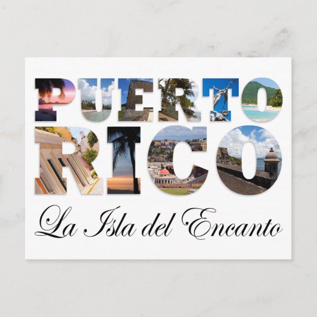 Puerto Rico La Isla Del Encanto Collage Postcard (Front)