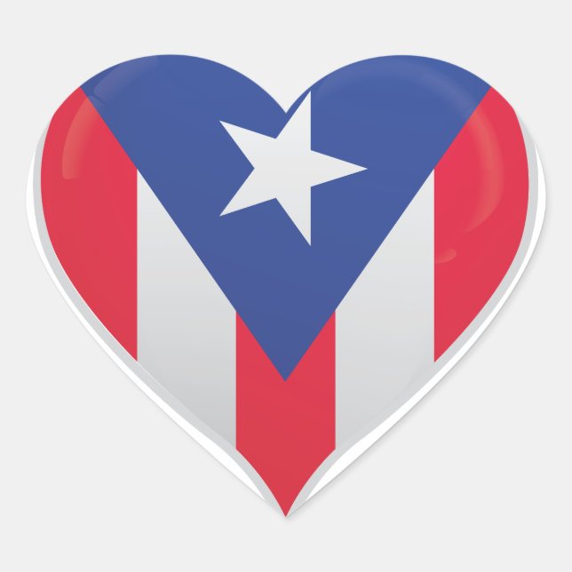 Puerto Rico love flag pride heart sticker (Front)