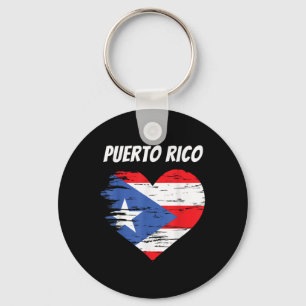 Puerto Rico Love Heart Flag Gift Puerto Rican Rais Keychain