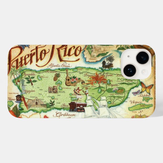 Puerto Rico Map Case-Mate iPhone Case (Back (Horizontal))