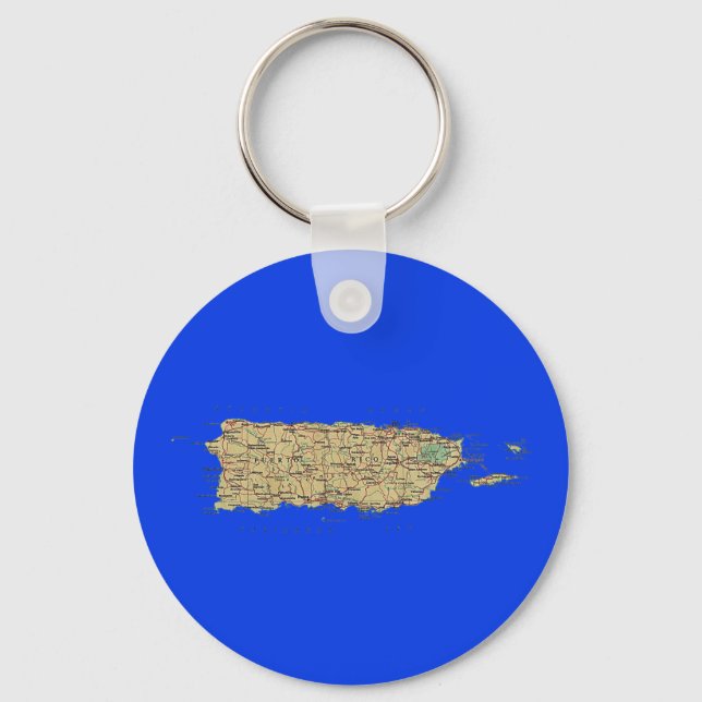 Puerto Rico Map Keychain (Front)