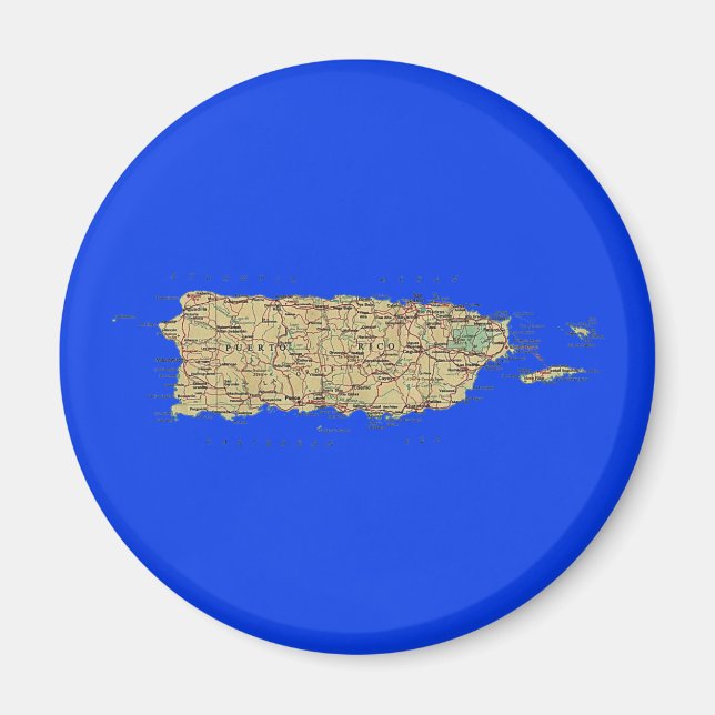 Puerto Rico Map Magnet (Front)