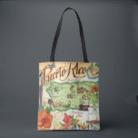 Puerto Rico Map Shoulder Tote Bag<br><div class="desc">A vintage,  very colourful postcard map of Puerto Rico repurposed all over a wonderful shoulder tote.</div>
