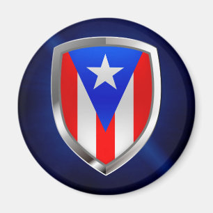 Puerto Rico Metallic Emblem Magnet