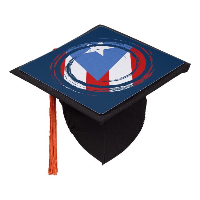Puerto Rico Modern Flag Design Graduation Cap Topper (Angled)