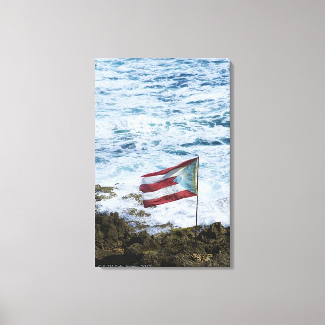 Puerto Rico, Old San Juan, flag of Puerto rice Canvas Print (Front)