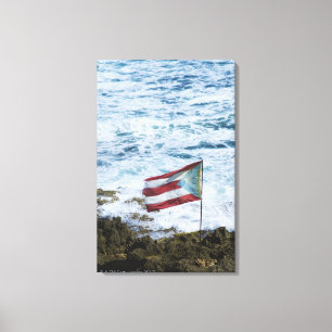 Puerto Rico, Old San Juan, flag of Puerto rice Canvas Print