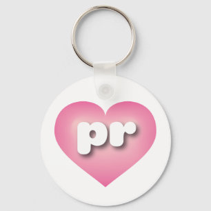 Puerto Rico Pink Fade Heart - I love PR Keychain